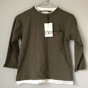 Olive green boys tee